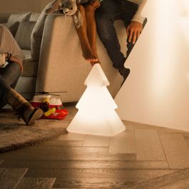 Weihnachts-Stehleuchte weiss 40cm inkl. LED Solar und Akku RGBW - Pinus
