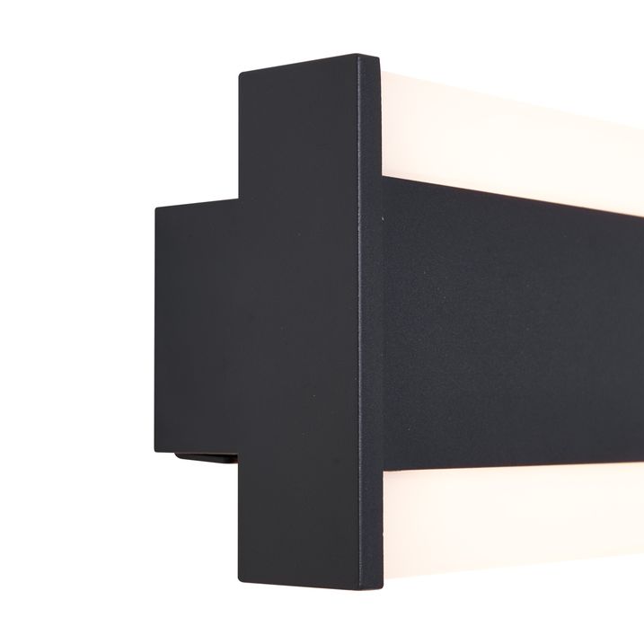 Moderne vegglampe svart 30 cm inkl. LED CCT IP54 - Vanya