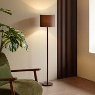 Lampadaire-Japandi-en-bois-de-noyer-avec-abat-jour-en-lin-marron-151-cm---Mels