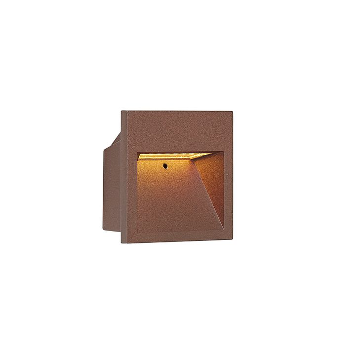 Lampada da parete moderna marrone ruggine quadrata incl. LED IP54 - Gem