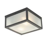 Plafoniera-da-esterno-nera-con-vetro-a-coste-2-luci-IP44---Charlois