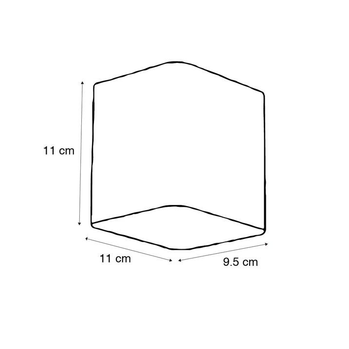 Applique murale moderne noire avec LED IP54 carrée - Evi