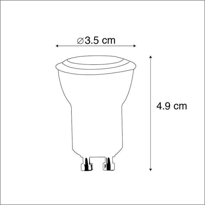 GU10 Dimmable LED Bulb 35mm 4W 260LM 3000K