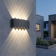 Utendørs-vegglampe-mørkegrå-inkl.-LED-10-lys-IP54---Silly