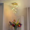 Art-Deco-Deckenlampe Gold mit grünem Glas 9 Lichter - Athen