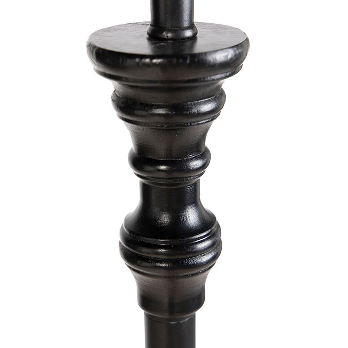 Candeeiro de pé preto com abajur cor-de-rosa - Classico