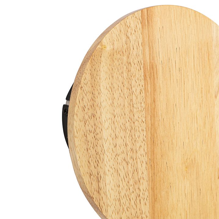 Landelijk wandlamp hout rond kantelbaar - Pulley