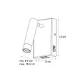 Moderna-zidna-svjetiljka-crna-s-tamnom-broncom-podesiva-s-USB-C---Croft