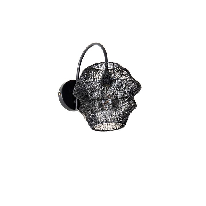 Orientálna nástenná lampa čierna - Vadi