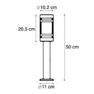 Modern-kültéri-lámpa-fekete-50-cm-IP44---Gleam