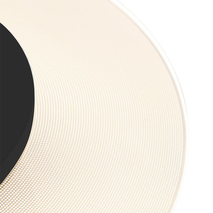 Moderne plafondlamp wit met zwart 42cm incl. LED - Lido