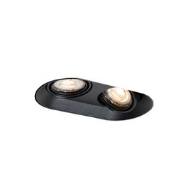 Apaļš iebūvējamais prožektors melns GU10 50mm 2 gaismas - Hubs