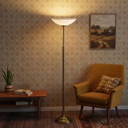 Klassieke vloerlamp brons met opaal glas - Katarina
