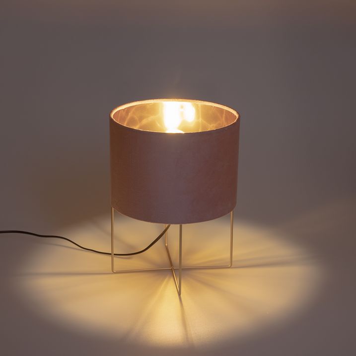 Moderna stolna lampa roze sa zlatom - Rosalina