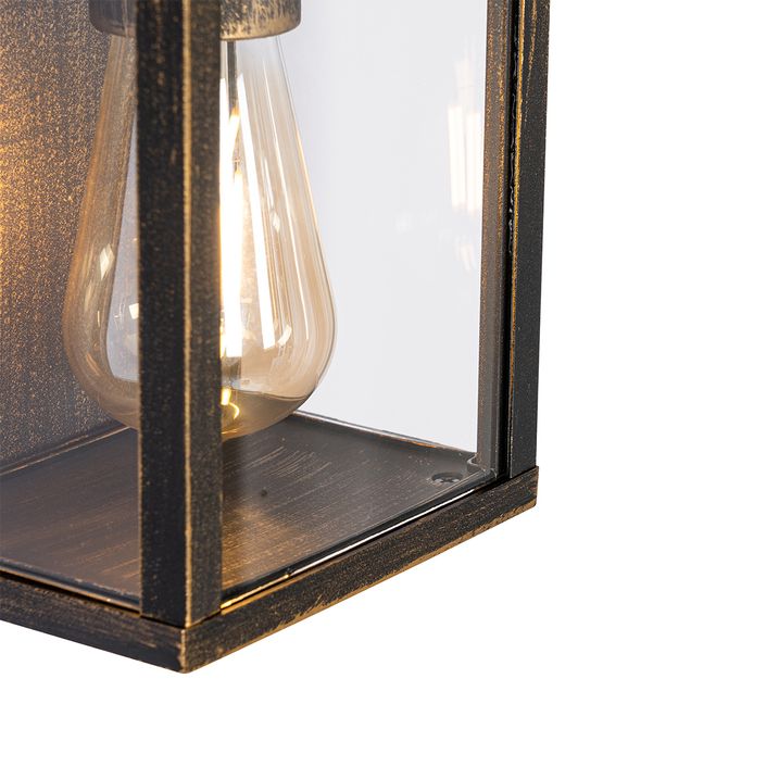 Vintage zidna lampa antikni zlato 38 cm 2-svetla IP44 - Charlois