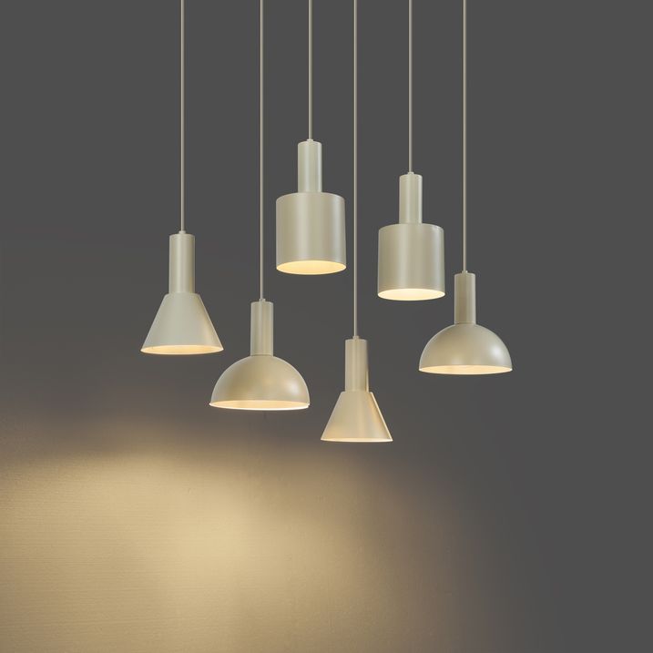 Candeeiro suspenso escandinavo creme 6 luzes - Biles