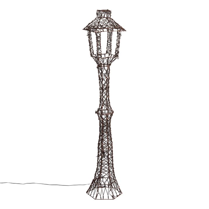 Kerst buiten lantaarn bruin rotan 150cm incl. LED IP44 - Faro