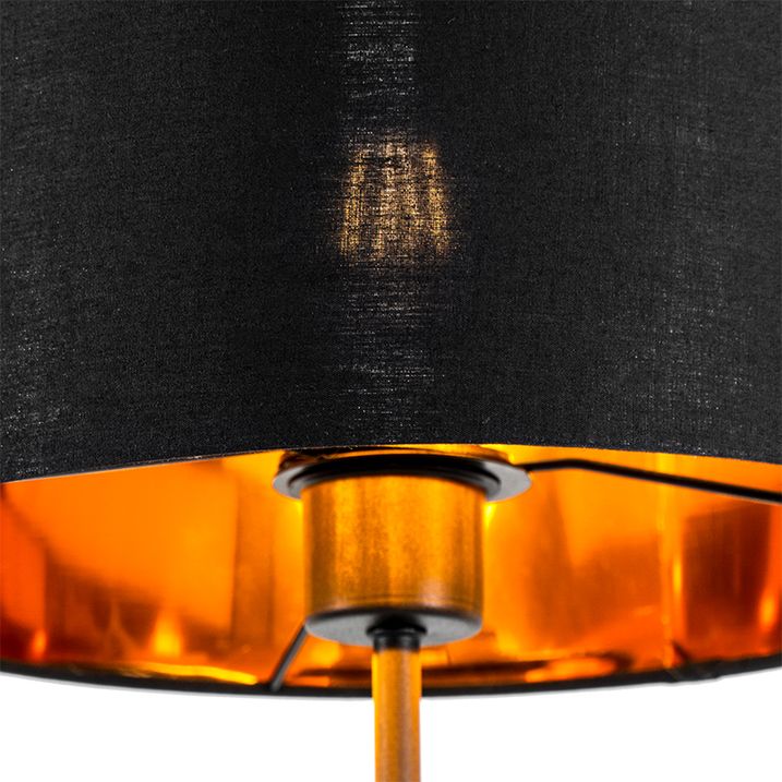Lampadaire intelligent noir avec rond doré incl. WiFi A60 - VT