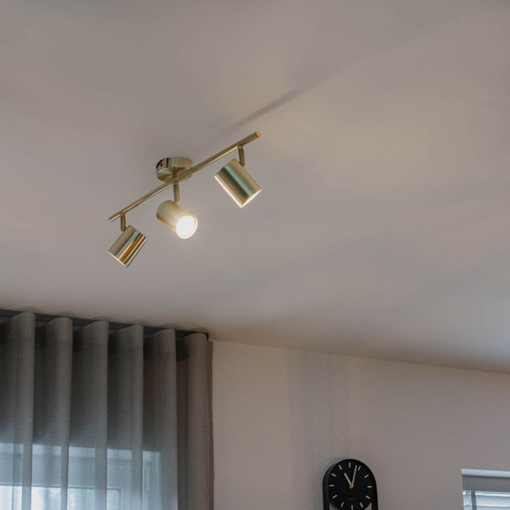 Moderne taklampe messing 3-lys justerbar - Jeana