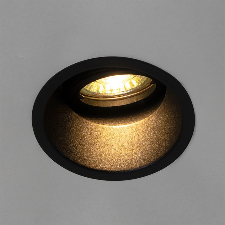 Set med 6 moderna infällda spotlights svart roterbara och lutningsbara - Alloy