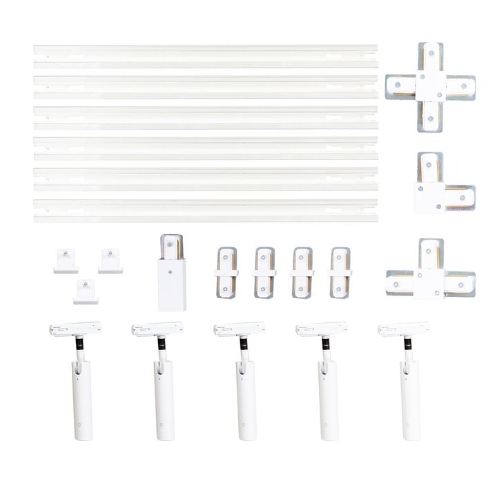 Moderne skinnesystem med 5 spots hvid 1-faset GU10 35mm - Iconic Jeana Luxe