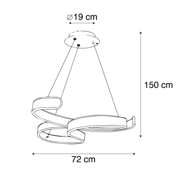 Designová závěsná lampa šedá včetně LED 3stupňové stmívatelné - Frank