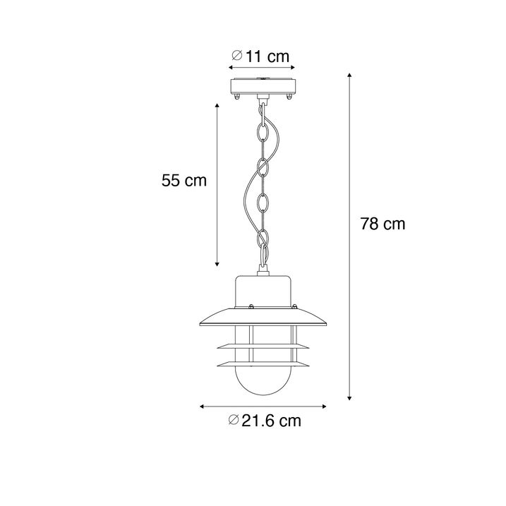Lampada a sospensione industriale marrone ruggine IP44 - Shell