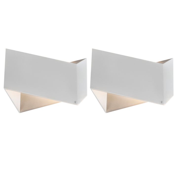 Set van 2 design wandlampen wit - Fold