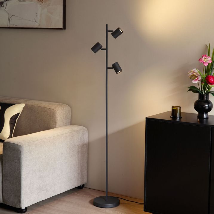 Modern Floor Lamp Black 3-Light - Jeana