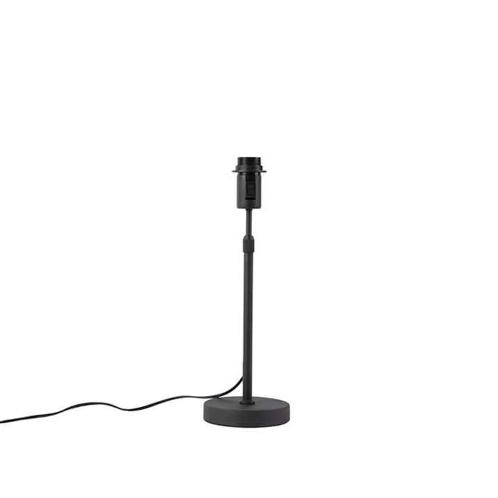 Moderní stolní lampa černá s látkovým stínítkem šedým 25 cm nastavitelná - Parte
