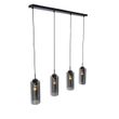 Smart-Pendant-Lamp-Black-with-Smoke-Glass-4-Lights-Incl.-4-Wifi-ST64---Laura