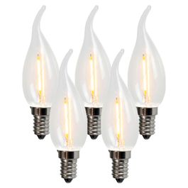 Set mit 5 E14 LED Filament Kerzenlampen BXS35 1W 100LM 2200K
