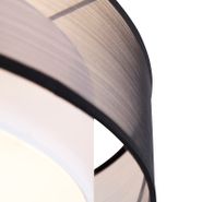 Moderne-Deckenleuchte-Schwarz-mit-Weiß-50cm-3-Licht---Drum-Duo
