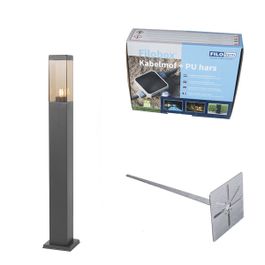 Moderna spoljašnja stubna lampa tamno siva sa dimljenim staklom 80 cm - Malios