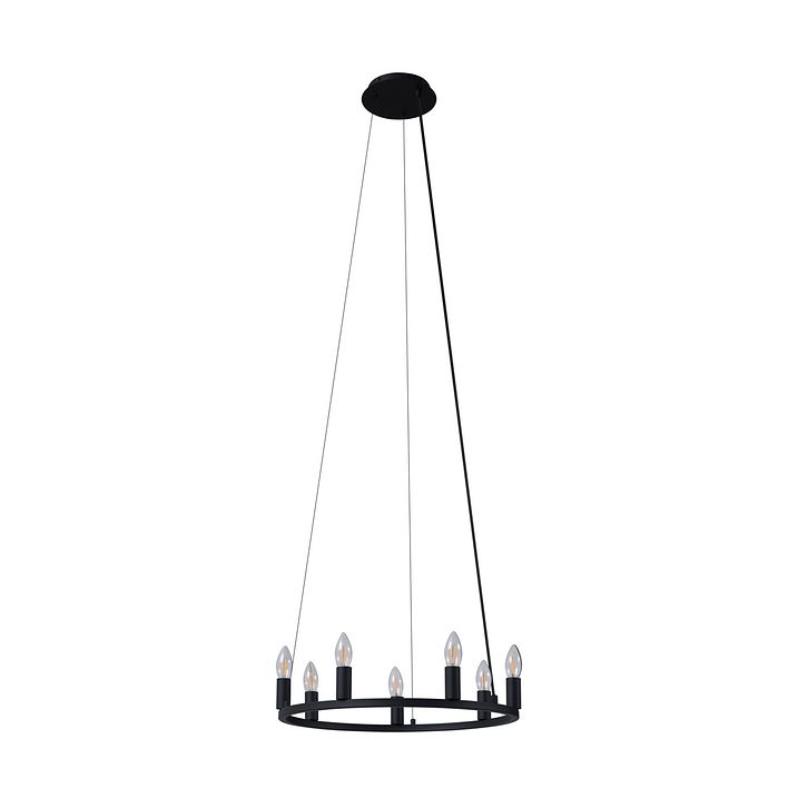 Pametna viseća lampa crna 7-svjetla uklj. WiFi C35 - Knight