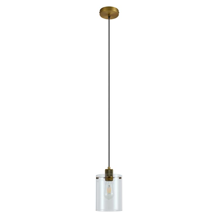 Lampada a sospensione di design bronzo con vetro trasparente - Domo
