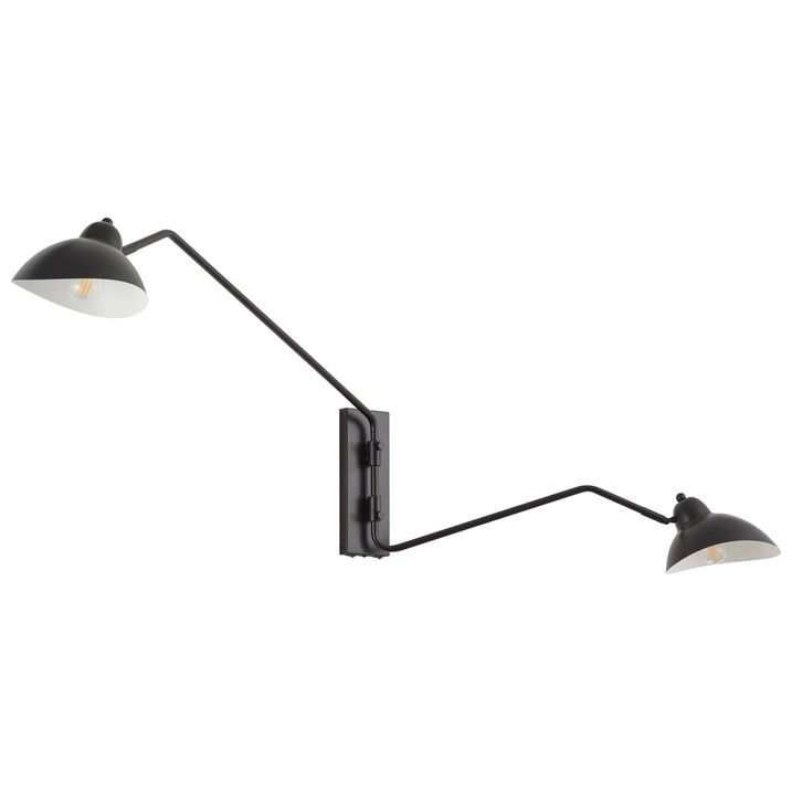 Scandinavische wandlamp zwart 2-lichts - Sauf