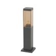 Moderne-buitenlamp-paal-donkergrijs-met-smoke-45-cm---Malios