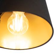 Plafondlamp-met-katoenen-kap-zwart-met-goud-20-cm---Combi-zwart