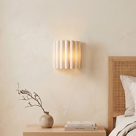 Lámpara de pared Japandi beige con lino 26 cm - Scallop
