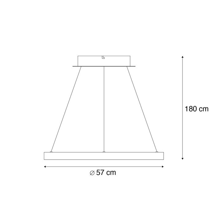 Candeeiro suspenso de design em alumínio com LED regulável Easylift - Hoop