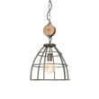 Industrielle-Pendelleuchte-Dunkelgrau-mit-Holz-34-cm---Arthur