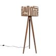 Ceviz-Ağacından-Üç-Ayaklı-Kahverengi-ve-Bej-Çizgili-Abajurlu-50cm-Zemin-Lambası---Tripod-Classic