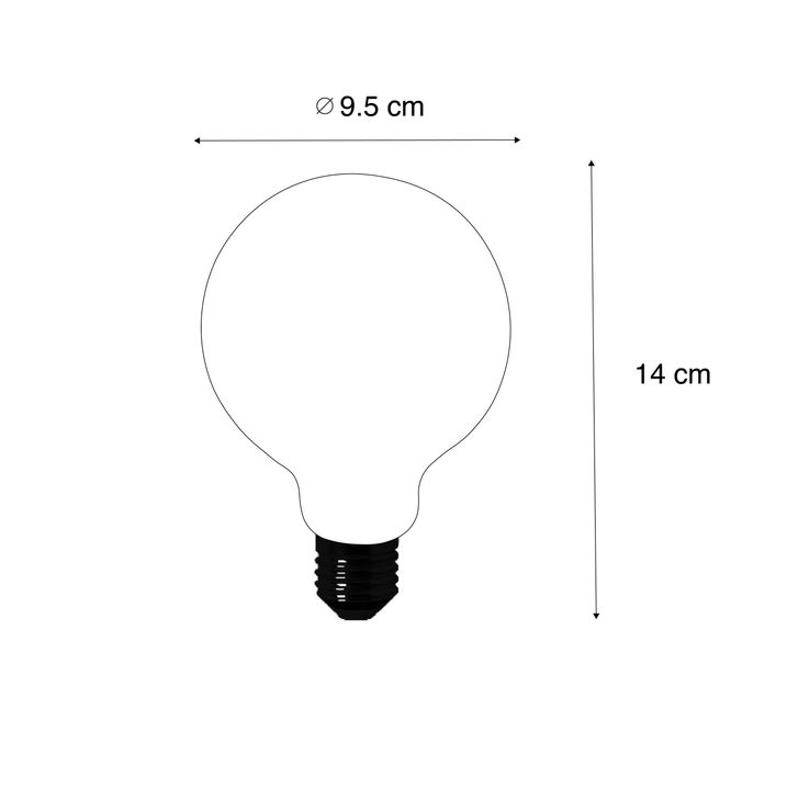 Lot de 5 ampoules LED E27 G95 transparentes 2,2 W 470 lm 2700 K