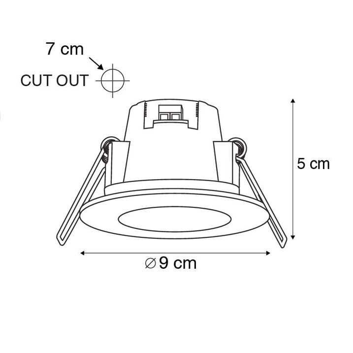 Modern beépíthető reflektor fehér 9 cm LED-del IP65 - Blanca