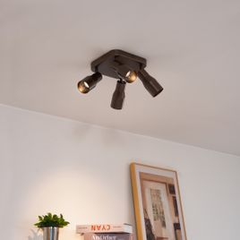 Spot encastré carré 4 lumières bronze foncé GU10 50 mm - Stanley