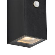 Vegglampe-sort-2-lys-IP44-med-bevegelsessensor---Baleno