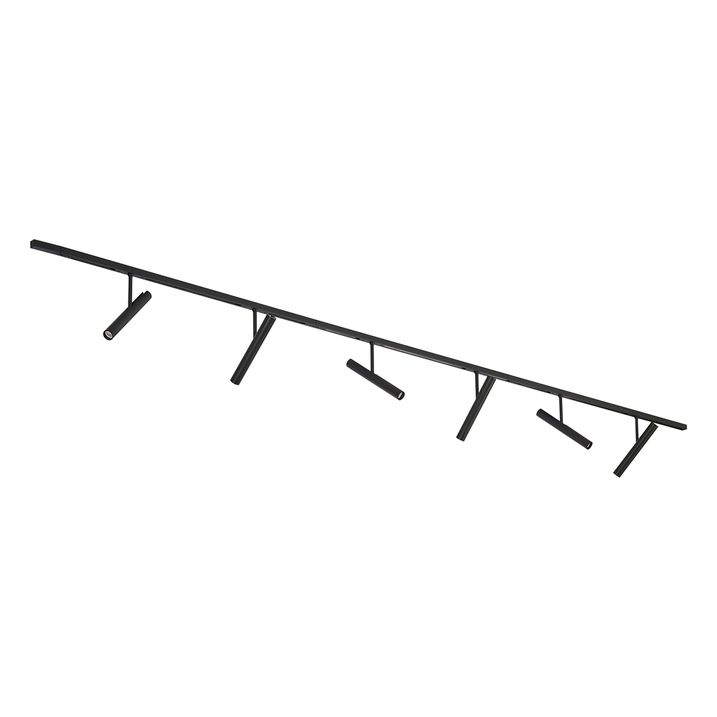 Modernt skensystem svart med 6 spotlights svart 1-fas - Slimline Avery