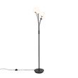 Moderná-stojaca-lampa-čierna-s-opálovým-sklom-5-svetlo---Atény