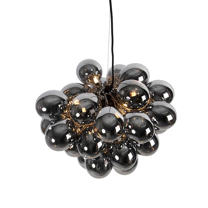 Design-riipusvalaisin musta savulasilla pyöreä 8-valo - Uvas